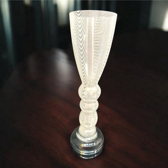 Harrachov Harrtil Lattice Glass Vase Bohemian Czech Art Harrach Vintage 15” - Picture 1 of 6